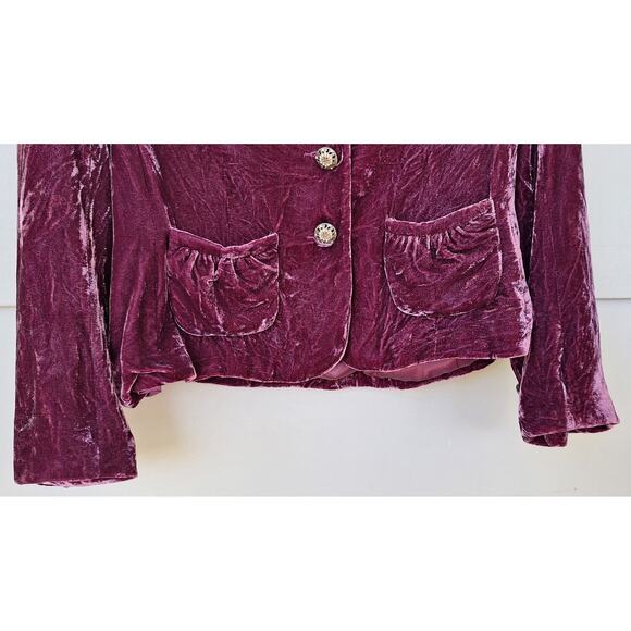 Y2K Persuits, ltd Velour Crashed Velvet Regency Purple Pink Blazer Jacket 6p S/M - Picture 7 of 10